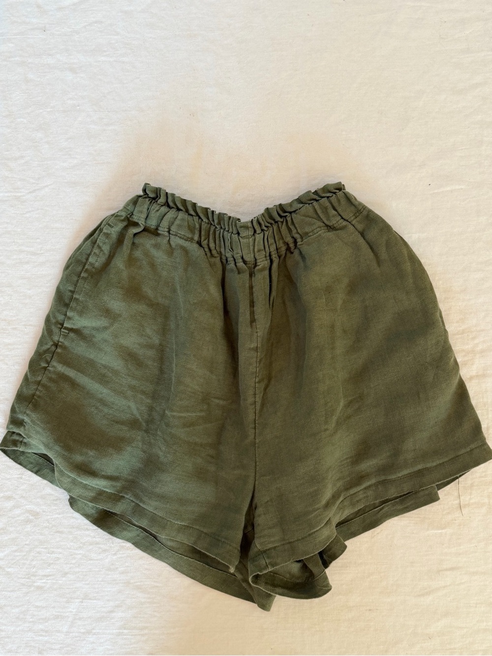 Women’s Threads by Bed Threads Flax Linen Lined Pockets Marina Shorts Size Large